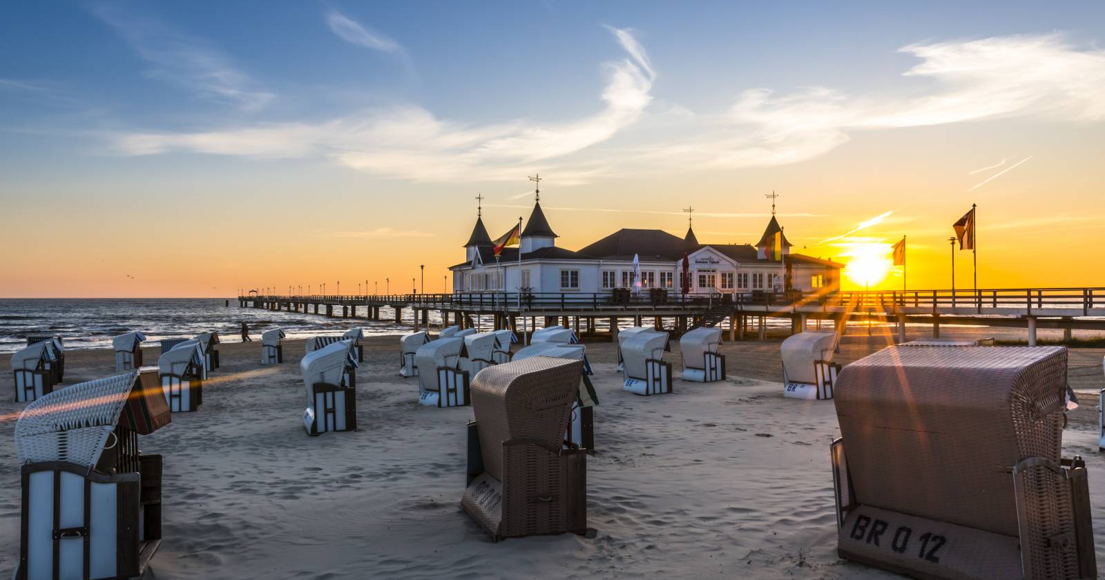 Seebrücke Ahlbeck im Sonnenuntergang