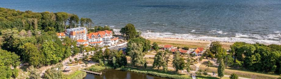 Luftaufnahme mit Blick auf die Ostsee Strandhotel Seerose Usedom 